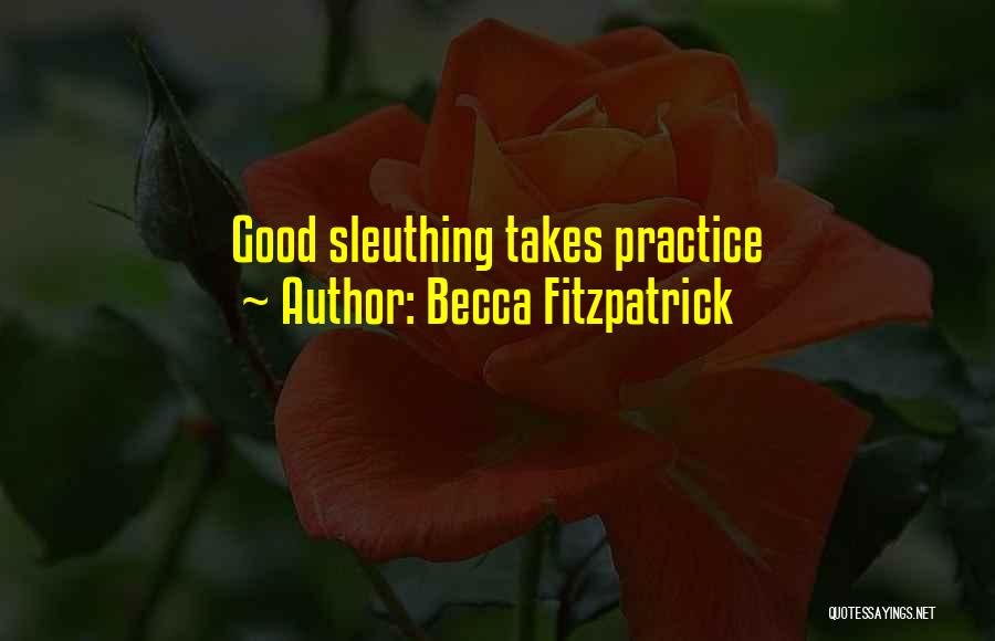 Becca Fitzpatrick Quotes: Good Sleuthing Takes Practice