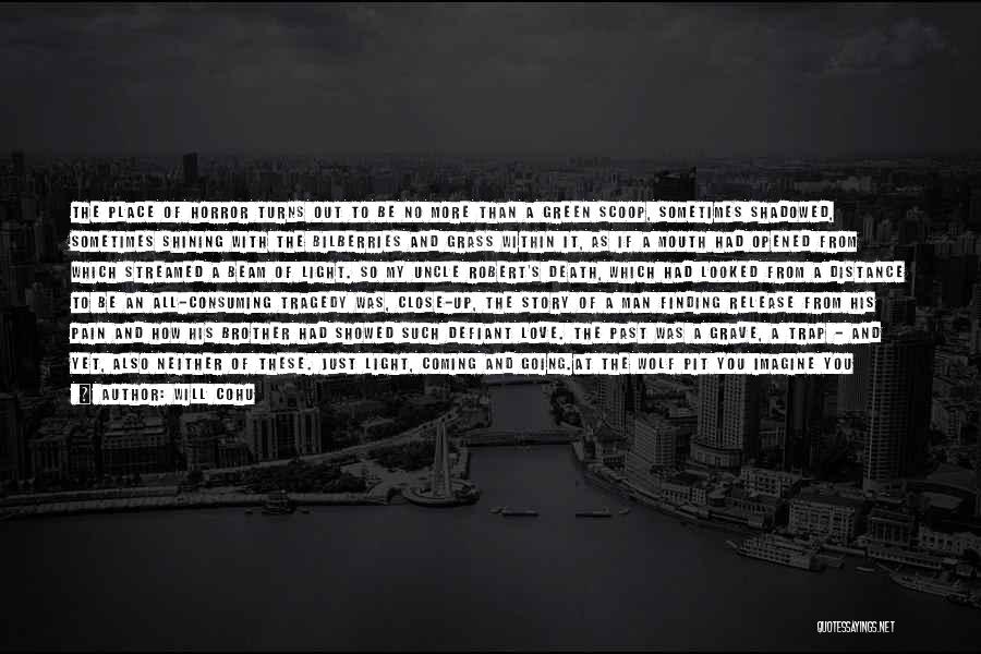 Will Cohu Quotes: The Place Of Horror Turns Out To Be No More Than A Green Scoop, Sometimes Shadowed, Sometimes Shining With The