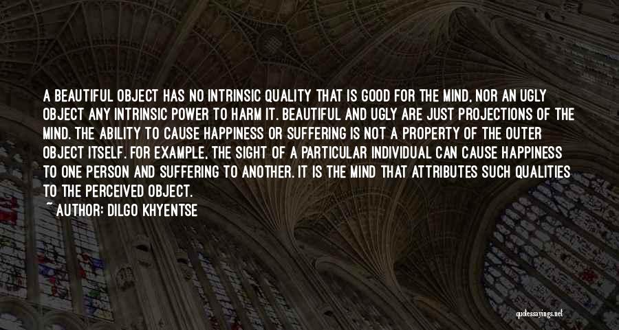 Dilgo Khyentse Quotes: A Beautiful Object Has No Intrinsic Quality That Is Good For The Mind, Nor An Ugly Object Any Intrinsic Power
