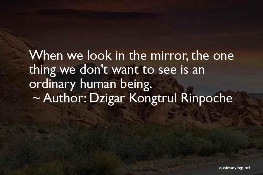 Dzigar Kongtrul Rinpoche Quotes: When We Look In The Mirror, The One Thing We Don't Want To See Is An Ordinary Human Being.