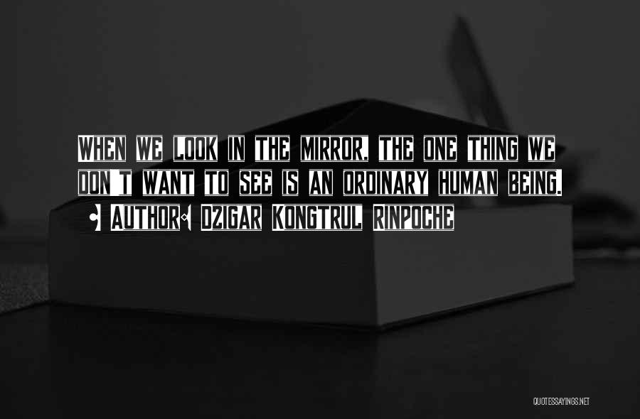 Dzigar Kongtrul Rinpoche Quotes: When We Look In The Mirror, The One Thing We Don't Want To See Is An Ordinary Human Being.