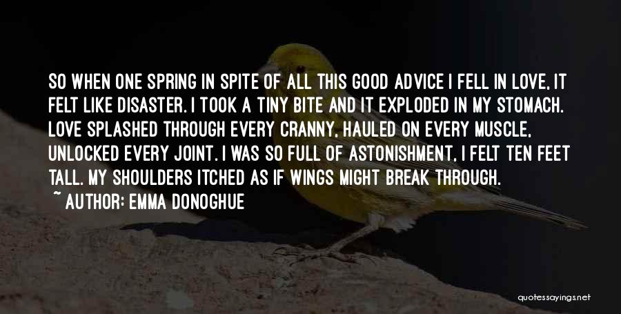 Emma Donoghue Quotes: So When One Spring In Spite Of All This Good Advice I Fell In Love, It Felt Like Disaster. I