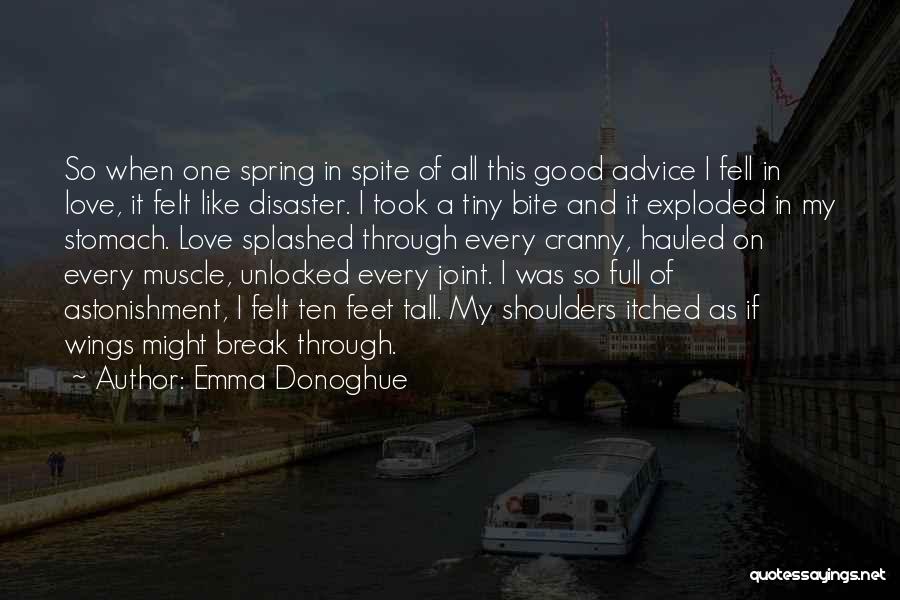 Emma Donoghue Quotes: So When One Spring In Spite Of All This Good Advice I Fell In Love, It Felt Like Disaster. I