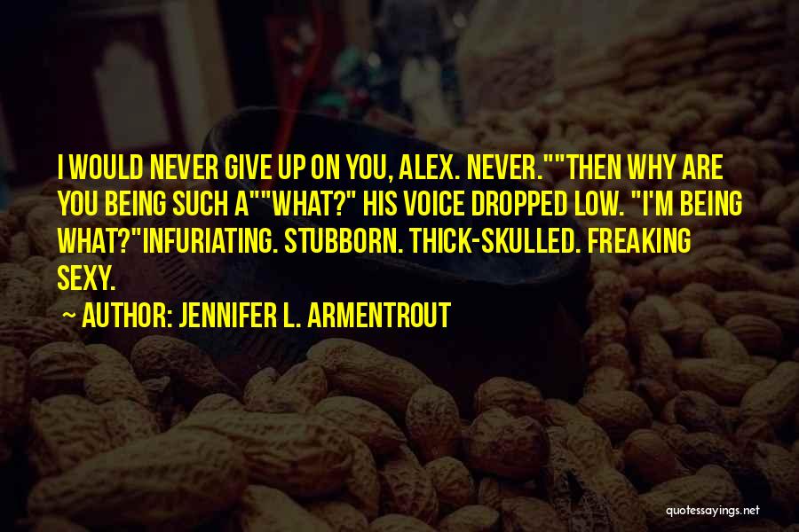 Jennifer L. Armentrout Quotes: I Would Never Give Up On You, Alex. Never.then Why Are You Being Such Awhat? His Voice Dropped Low. I'm