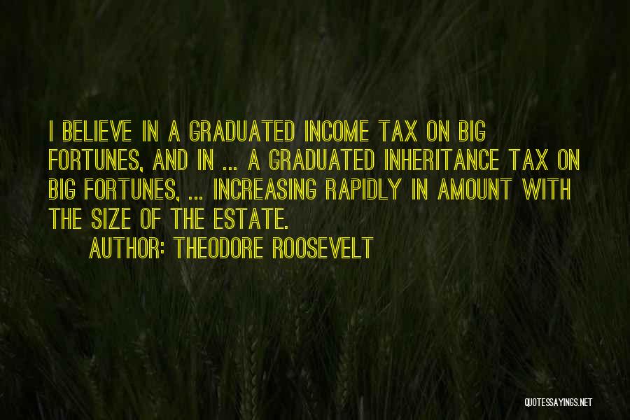 Theodore Roosevelt Quotes: I Believe In A Graduated Income Tax On Big Fortunes, And In ... A Graduated Inheritance Tax On Big Fortunes,