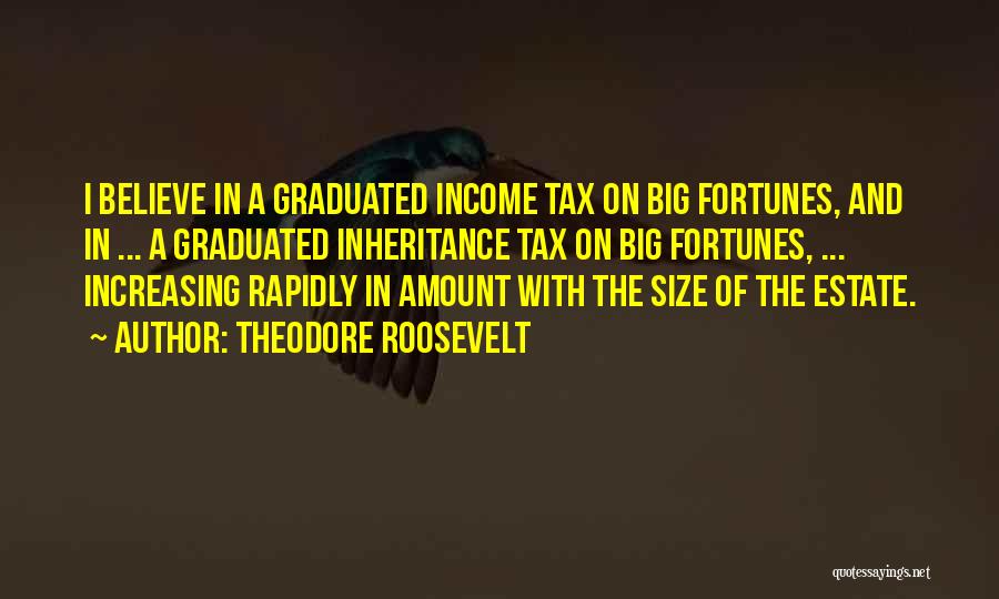 Theodore Roosevelt Quotes: I Believe In A Graduated Income Tax On Big Fortunes, And In ... A Graduated Inheritance Tax On Big Fortunes,