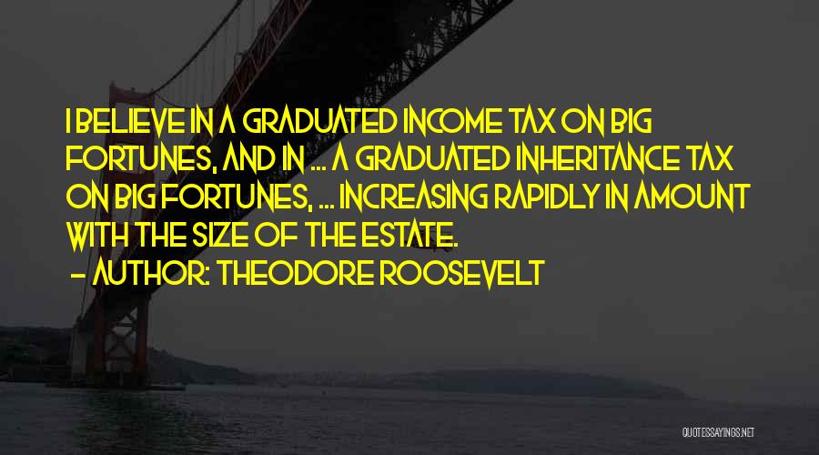 Theodore Roosevelt Quotes: I Believe In A Graduated Income Tax On Big Fortunes, And In ... A Graduated Inheritance Tax On Big Fortunes,