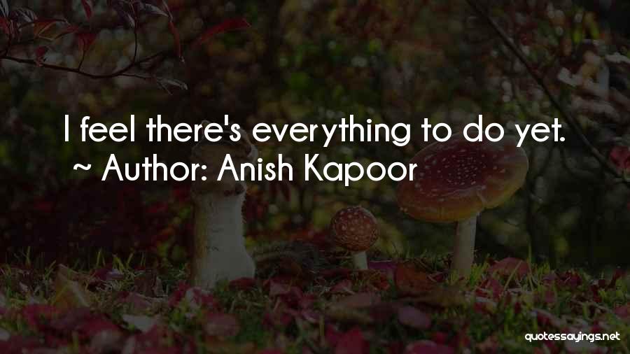 Anish Kapoor Quotes: I Feel There's Everything To Do Yet.