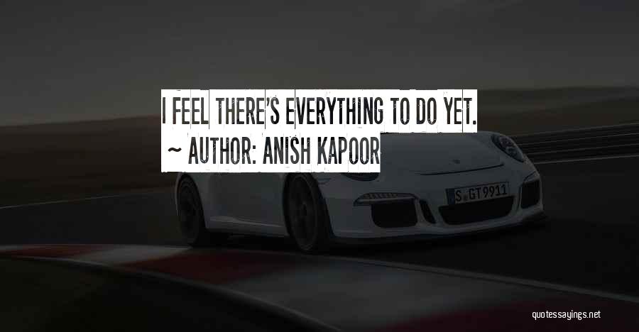 Anish Kapoor Quotes: I Feel There's Everything To Do Yet.