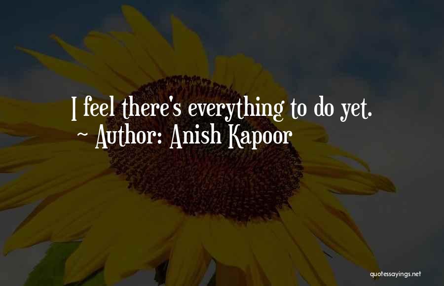 Anish Kapoor Quotes: I Feel There's Everything To Do Yet.