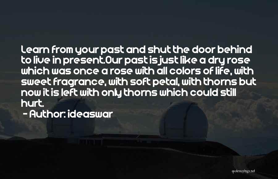 Ideaswar Quotes: Learn From Your Past And Shut The Door Behind To Live In Present.our Past Is Just Like A Dry Rose