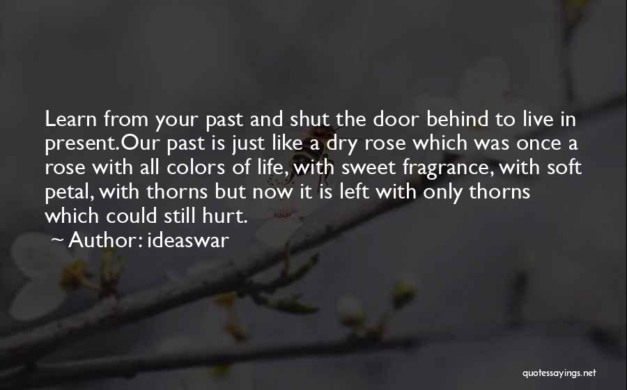 Ideaswar Quotes: Learn From Your Past And Shut The Door Behind To Live In Present.our Past Is Just Like A Dry Rose