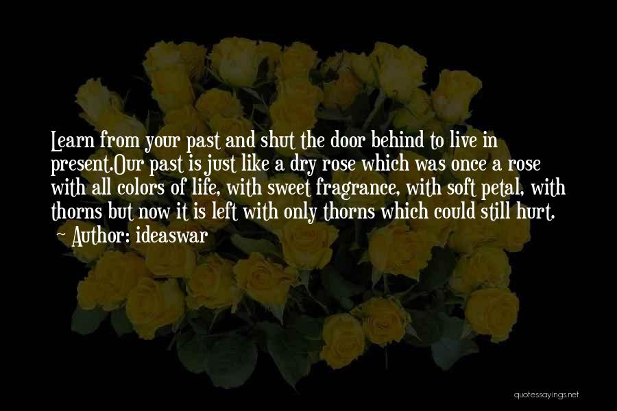 Ideaswar Quotes: Learn From Your Past And Shut The Door Behind To Live In Present.our Past Is Just Like A Dry Rose