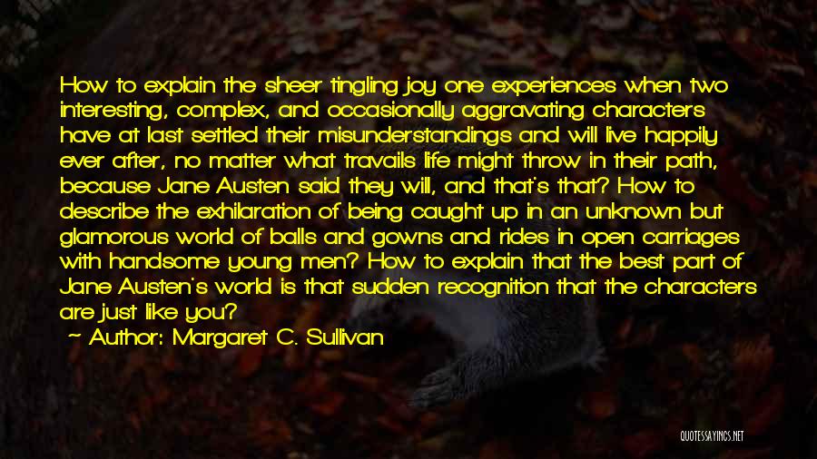 Margaret C. Sullivan Quotes: How To Explain The Sheer Tingling Joy One Experiences When Two Interesting, Complex, And Occasionally Aggravating Characters Have At Last