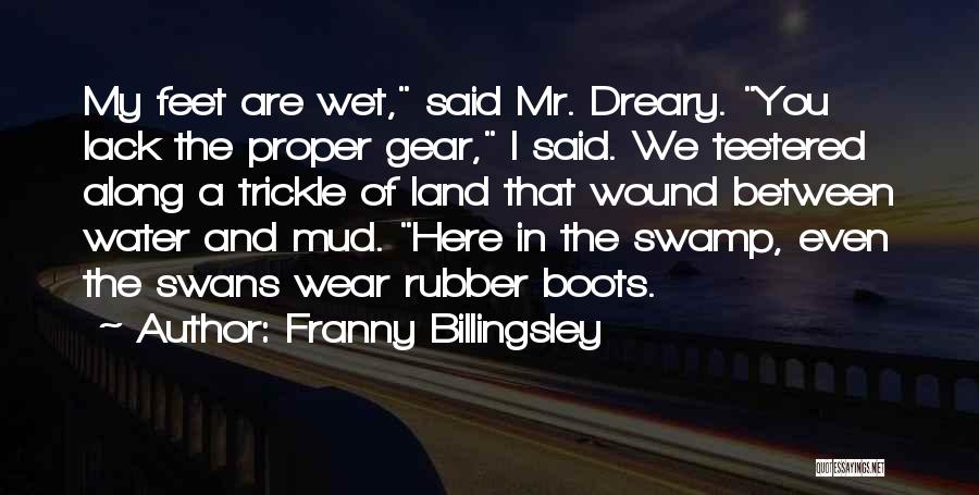 Franny Billingsley Quotes: My Feet Are Wet, Said Mr. Dreary. You Lack The Proper Gear, I Said. We Teetered Along A Trickle Of