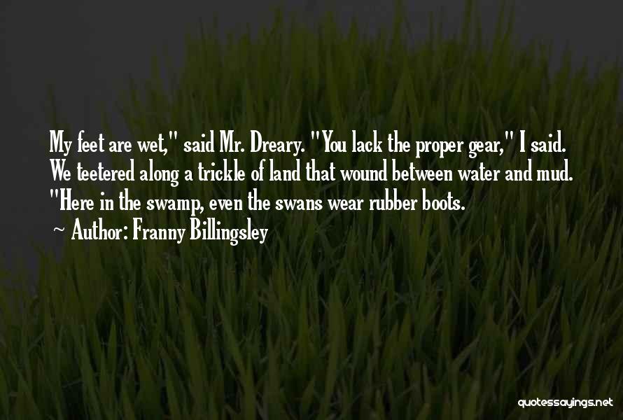 Franny Billingsley Quotes: My Feet Are Wet, Said Mr. Dreary. You Lack The Proper Gear, I Said. We Teetered Along A Trickle Of