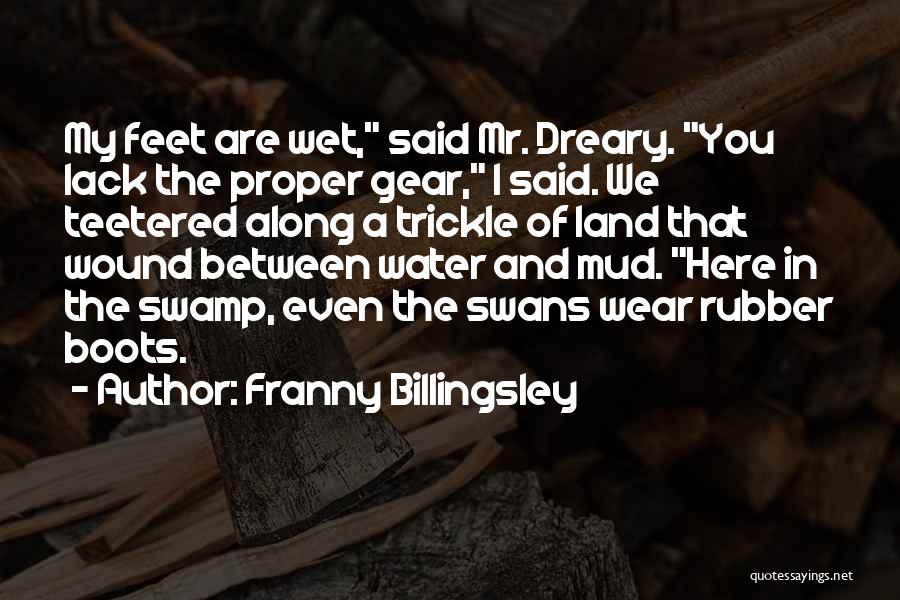 Franny Billingsley Quotes: My Feet Are Wet, Said Mr. Dreary. You Lack The Proper Gear, I Said. We Teetered Along A Trickle Of