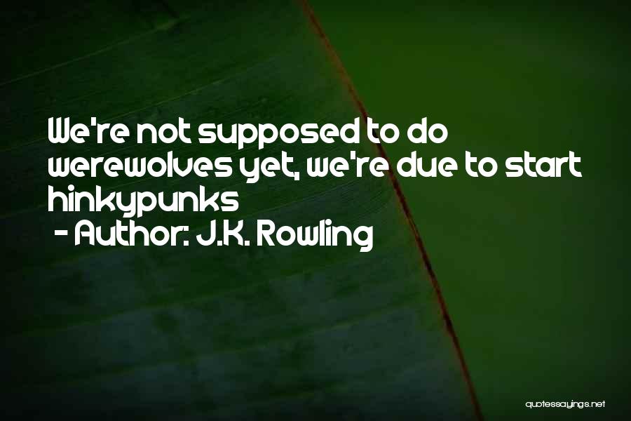 J.K. Rowling Quotes: We're Not Supposed To Do Werewolves Yet, We're Due To Start Hinkypunks