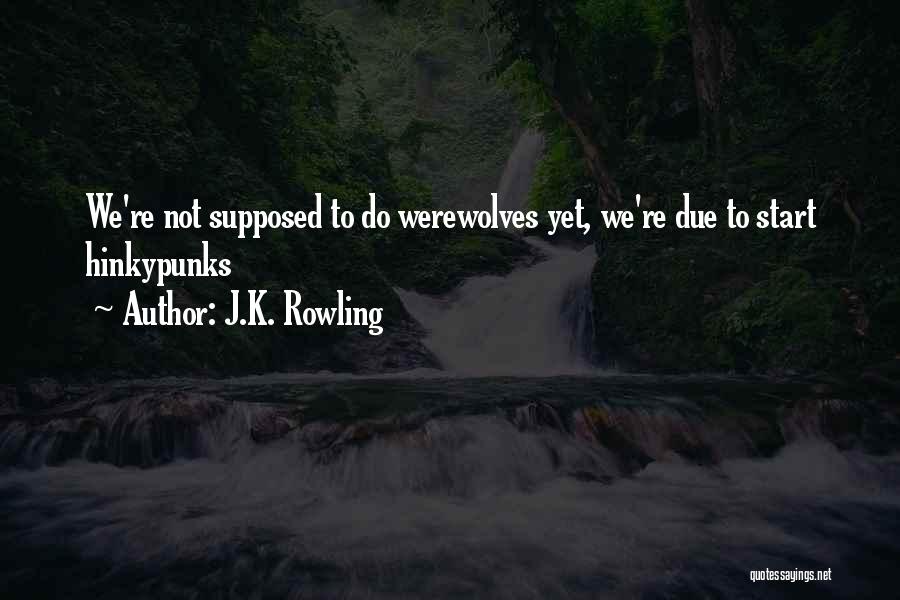 J.K. Rowling Quotes: We're Not Supposed To Do Werewolves Yet, We're Due To Start Hinkypunks