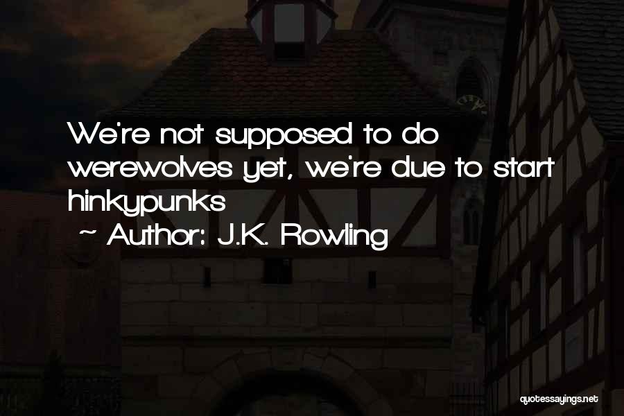 J.K. Rowling Quotes: We're Not Supposed To Do Werewolves Yet, We're Due To Start Hinkypunks