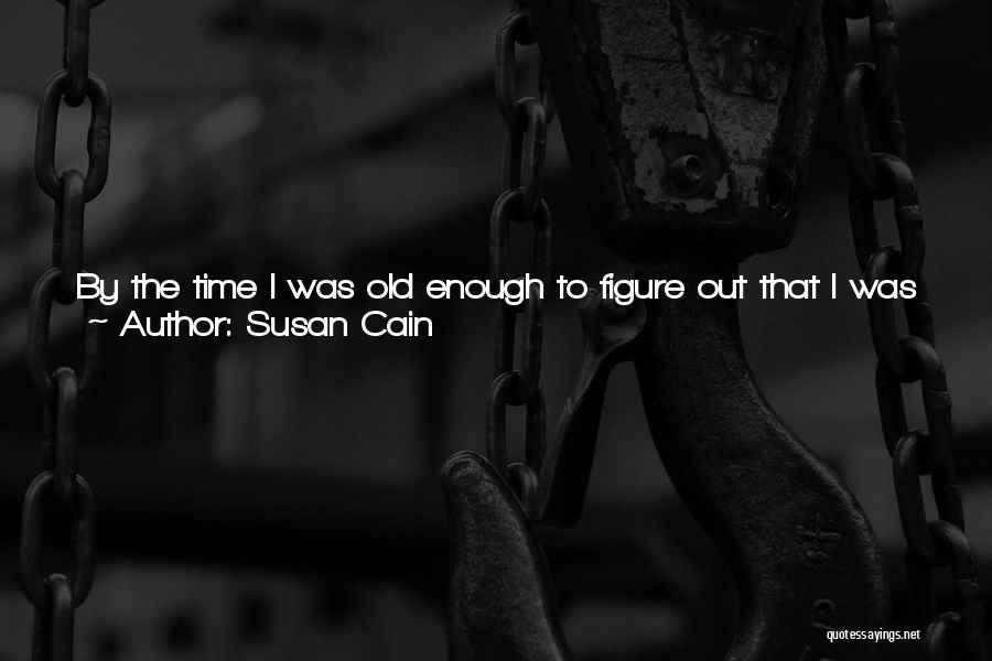 Susan Cain Quotes: By The Time I Was Old Enough To Figure Out That I Was Simply Introverted, It Was A Part Of