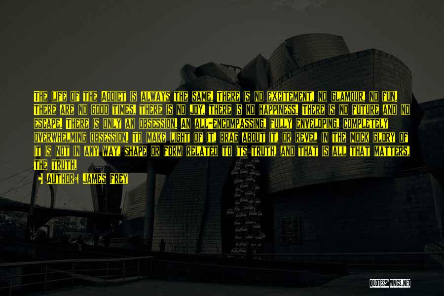 James Frey Quotes: The Life Of The Addict Is Always The Same. There Is No Excitement, No Glamour, No Fun. There Are No