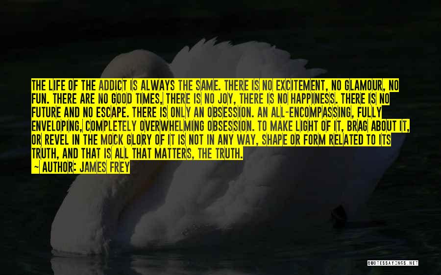 James Frey Quotes: The Life Of The Addict Is Always The Same. There Is No Excitement, No Glamour, No Fun. There Are No