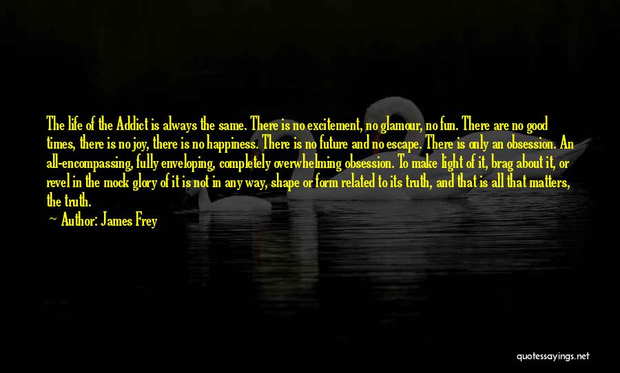 James Frey Quotes: The Life Of The Addict Is Always The Same. There Is No Excitement, No Glamour, No Fun. There Are No