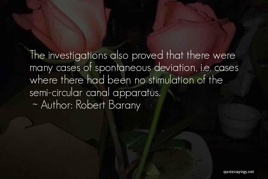 Robert Barany Quotes: The Investigations Also Proved That There Were Many Cases Of Spontaneous Deviation, I.e. Cases Where There Had Been No Stimulation