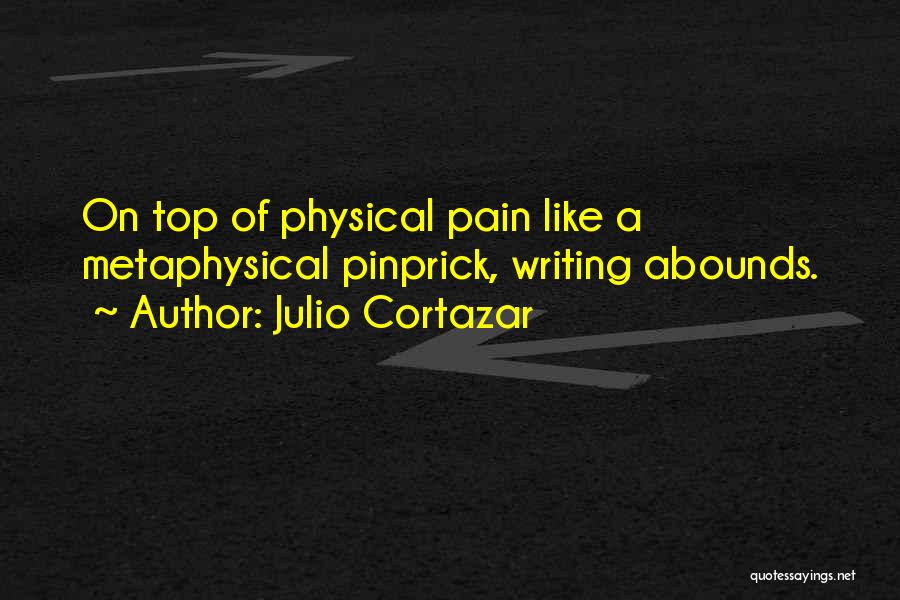 Julio Cortazar Quotes: On Top Of Physical Pain Like A Metaphysical Pinprick, Writing Abounds.