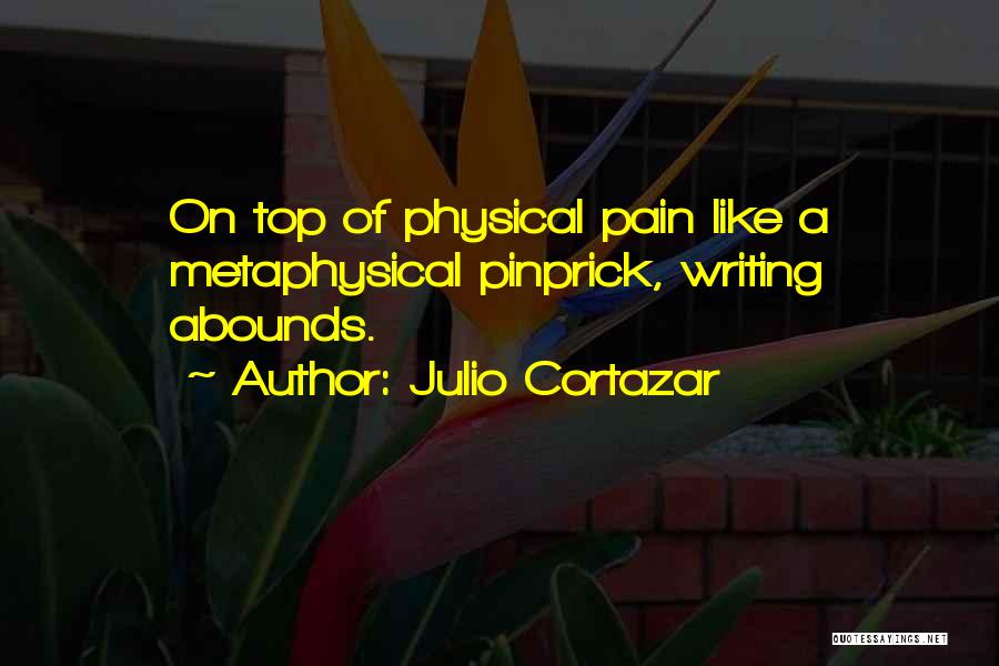 Julio Cortazar Quotes: On Top Of Physical Pain Like A Metaphysical Pinprick, Writing Abounds.