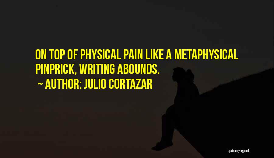 Julio Cortazar Quotes: On Top Of Physical Pain Like A Metaphysical Pinprick, Writing Abounds.