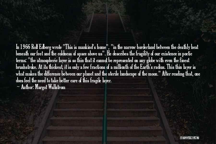 Margot Wallstrom Quotes: In 1966 Rolf Edberg Wrote This Is Mankind's Home, In The Narrow Borderland Between The Deathly Heat Beneath Our Feet