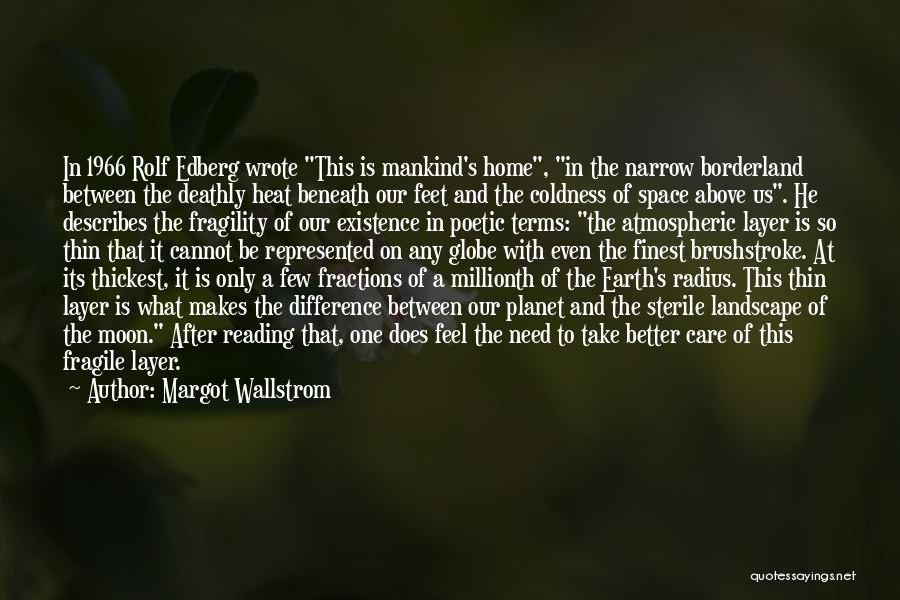 Margot Wallstrom Quotes: In 1966 Rolf Edberg Wrote This Is Mankind's Home, In The Narrow Borderland Between The Deathly Heat Beneath Our Feet