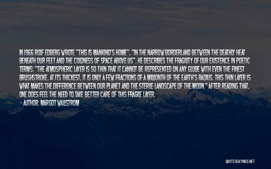 Margot Wallstrom Quotes: In 1966 Rolf Edberg Wrote This Is Mankind's Home, In The Narrow Borderland Between The Deathly Heat Beneath Our Feet