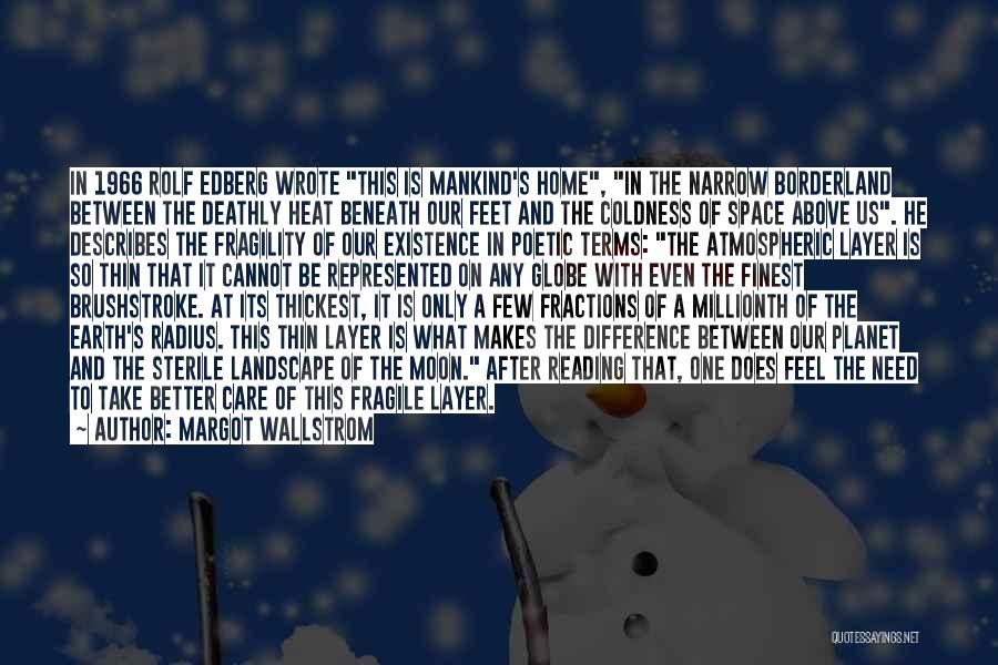 Margot Wallstrom Quotes: In 1966 Rolf Edberg Wrote This Is Mankind's Home, In The Narrow Borderland Between The Deathly Heat Beneath Our Feet