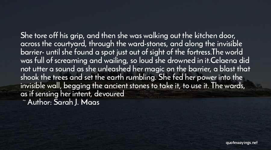 Sarah J. Maas Quotes: She Tore Off His Grip, And Then She Was Walking Out The Kitchen Door, Across The Courtyard, Through The Ward-stones,