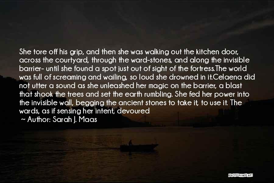 Sarah J. Maas Quotes: She Tore Off His Grip, And Then She Was Walking Out The Kitchen Door, Across The Courtyard, Through The Ward-stones,