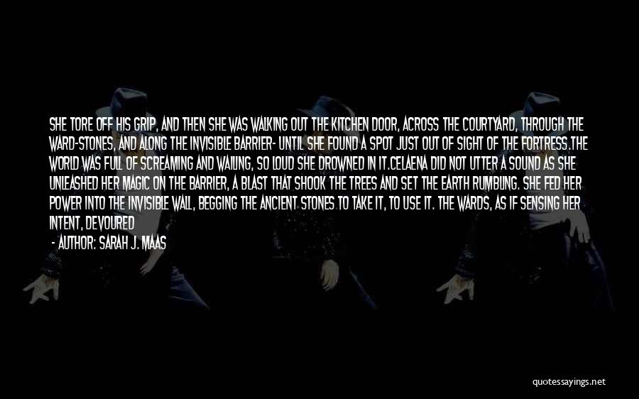 Sarah J. Maas Quotes: She Tore Off His Grip, And Then She Was Walking Out The Kitchen Door, Across The Courtyard, Through The Ward-stones,