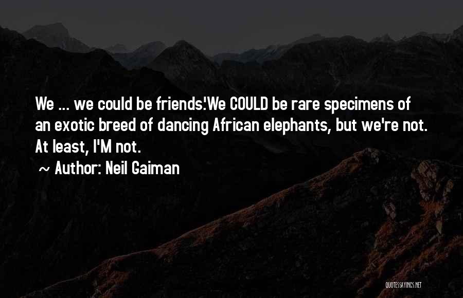 Neil Gaiman Quotes: We ... We Could Be Friends.'we Could Be Rare Specimens Of An Exotic Breed Of Dancing African Elephants, But We're