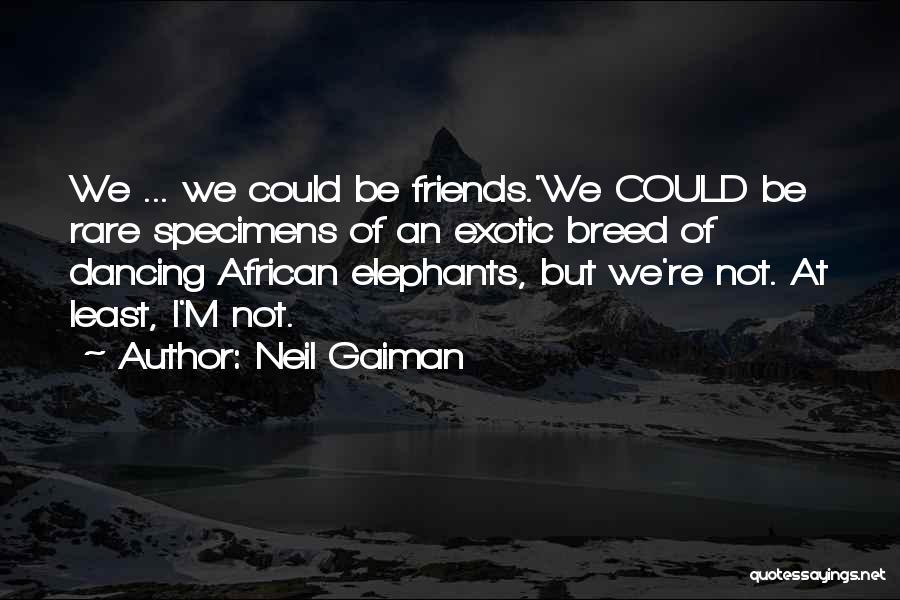 Neil Gaiman Quotes: We ... We Could Be Friends.'we Could Be Rare Specimens Of An Exotic Breed Of Dancing African Elephants, But We're