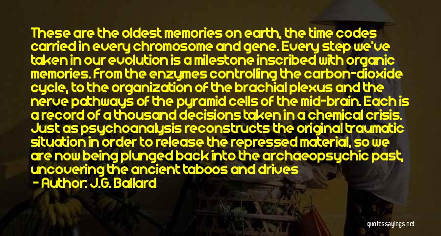 J.G. Ballard Quotes: These Are The Oldest Memories On Earth, The Time Codes Carried In Every Chromosome And Gene. Every Step We've Taken