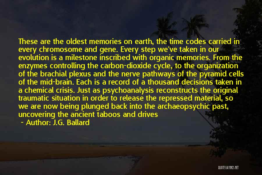 J.G. Ballard Quotes: These Are The Oldest Memories On Earth, The Time Codes Carried In Every Chromosome And Gene. Every Step We've Taken