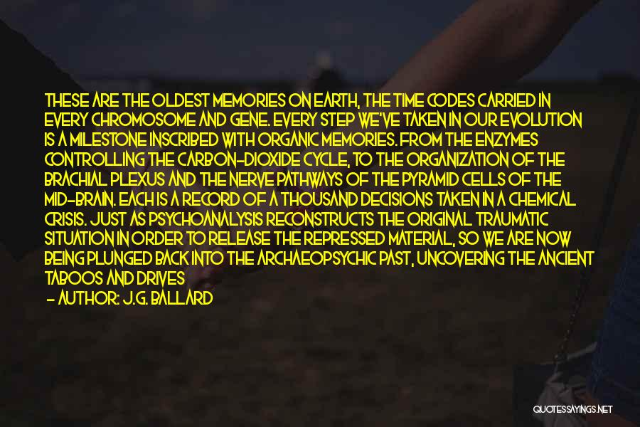 J.G. Ballard Quotes: These Are The Oldest Memories On Earth, The Time Codes Carried In Every Chromosome And Gene. Every Step We've Taken