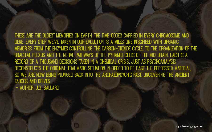 J.G. Ballard Quotes: These Are The Oldest Memories On Earth, The Time Codes Carried In Every Chromosome And Gene. Every Step We've Taken