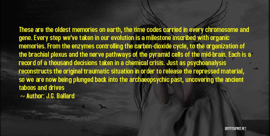 J.G. Ballard Quotes: These Are The Oldest Memories On Earth, The Time Codes Carried In Every Chromosome And Gene. Every Step We've Taken