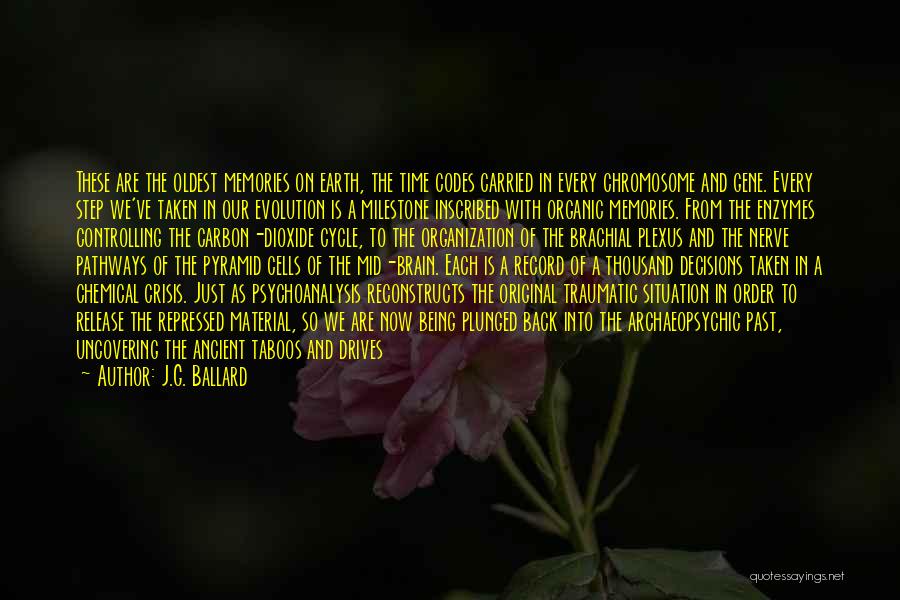 J.G. Ballard Quotes: These Are The Oldest Memories On Earth, The Time Codes Carried In Every Chromosome And Gene. Every Step We've Taken