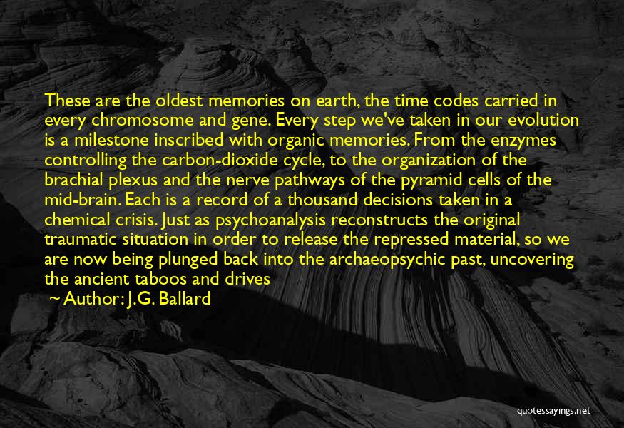 J.G. Ballard Quotes: These Are The Oldest Memories On Earth, The Time Codes Carried In Every Chromosome And Gene. Every Step We've Taken