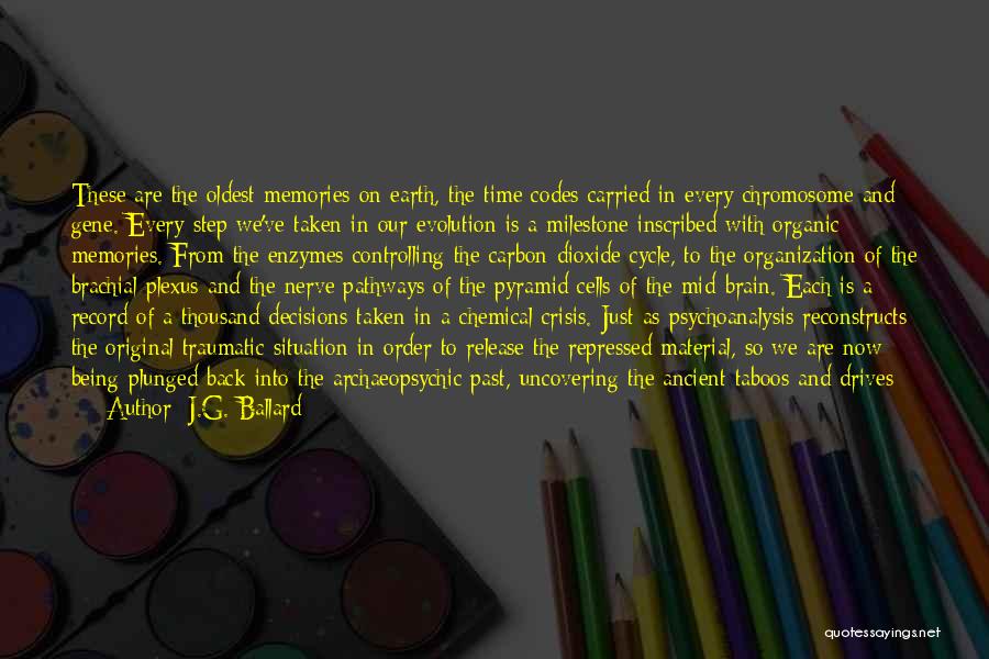 J.G. Ballard Quotes: These Are The Oldest Memories On Earth, The Time Codes Carried In Every Chromosome And Gene. Every Step We've Taken