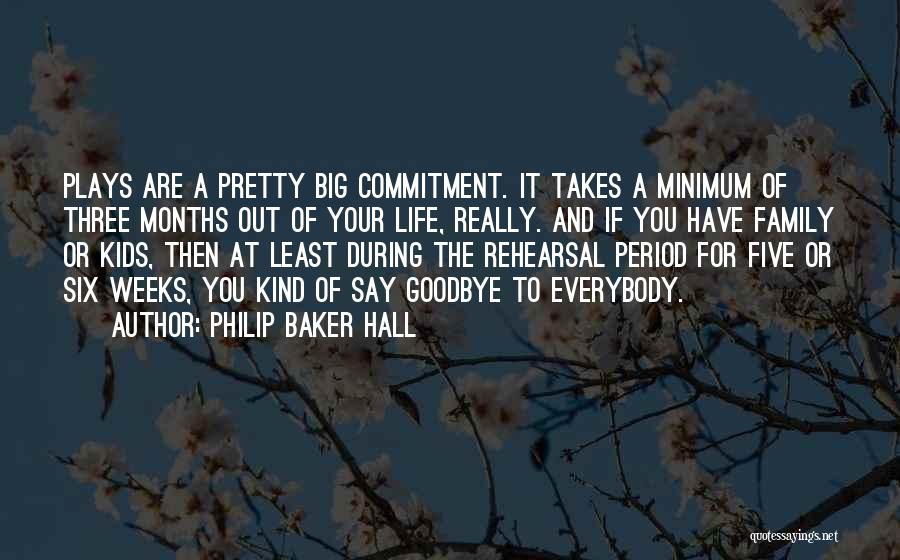 Philip Baker Hall Quotes: Plays Are A Pretty Big Commitment. It Takes A Minimum Of Three Months Out Of Your Life, Really. And If